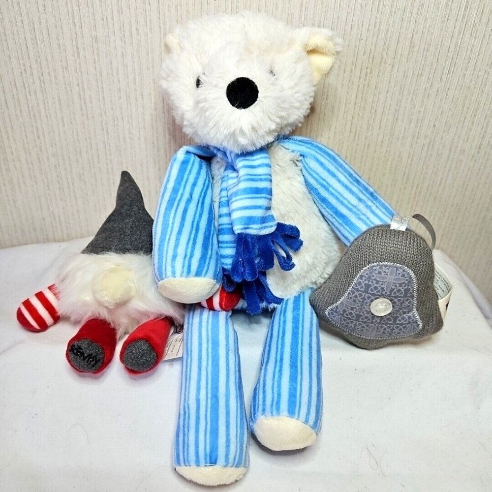 Scentsy Buddy Winter Lot 3 Pookie Polar Bear Gnick The Gnome Clip Bell Cranberry